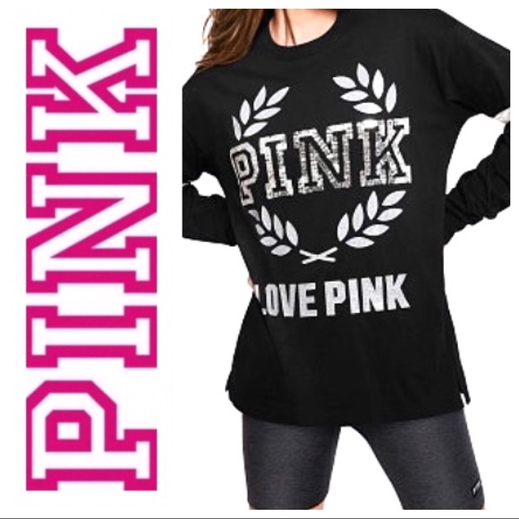 NEW PINK Victoria’s Secret Sequins TEE TSHIRT